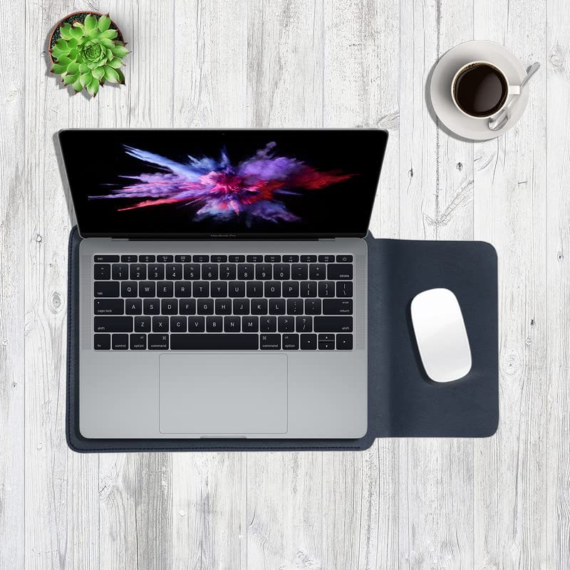 Image of Enthopia MacBook Sleeve and Pouch Compatible with 2022-2018 MacBook Air 13 A2337 M1 A2179 A1932 / MacBook Pro 13 A2338 M1 A2251 A2289 A2159 A1989 / 14 inch A2442 - Navy Blue