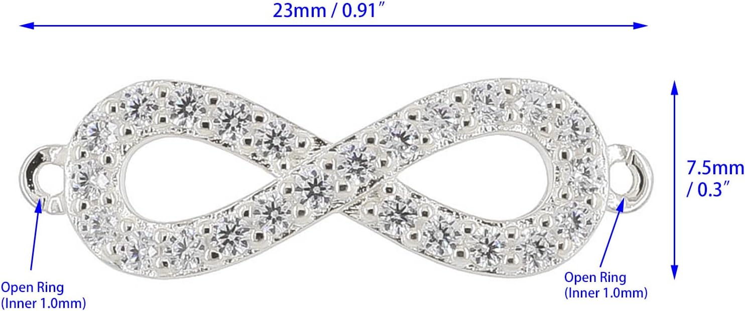 Sterling Silver Infinity Symbol Figure 8 Pendant Bead/Link Connector For DIY Jewelry Pendant Nacklace