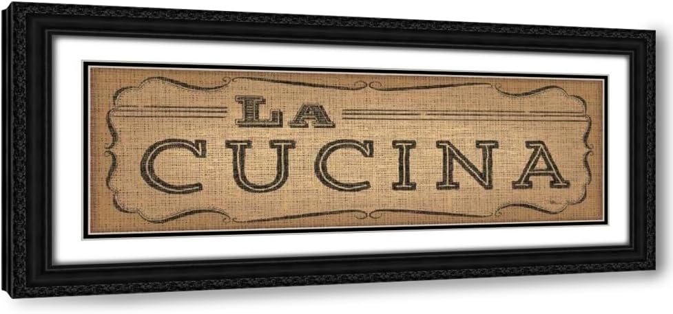 ArtDirect La Cuisine Burlap III Custom Framed Art Print Giclee Print or Canvas Options with Various Sizes and Customization by Pela Studio