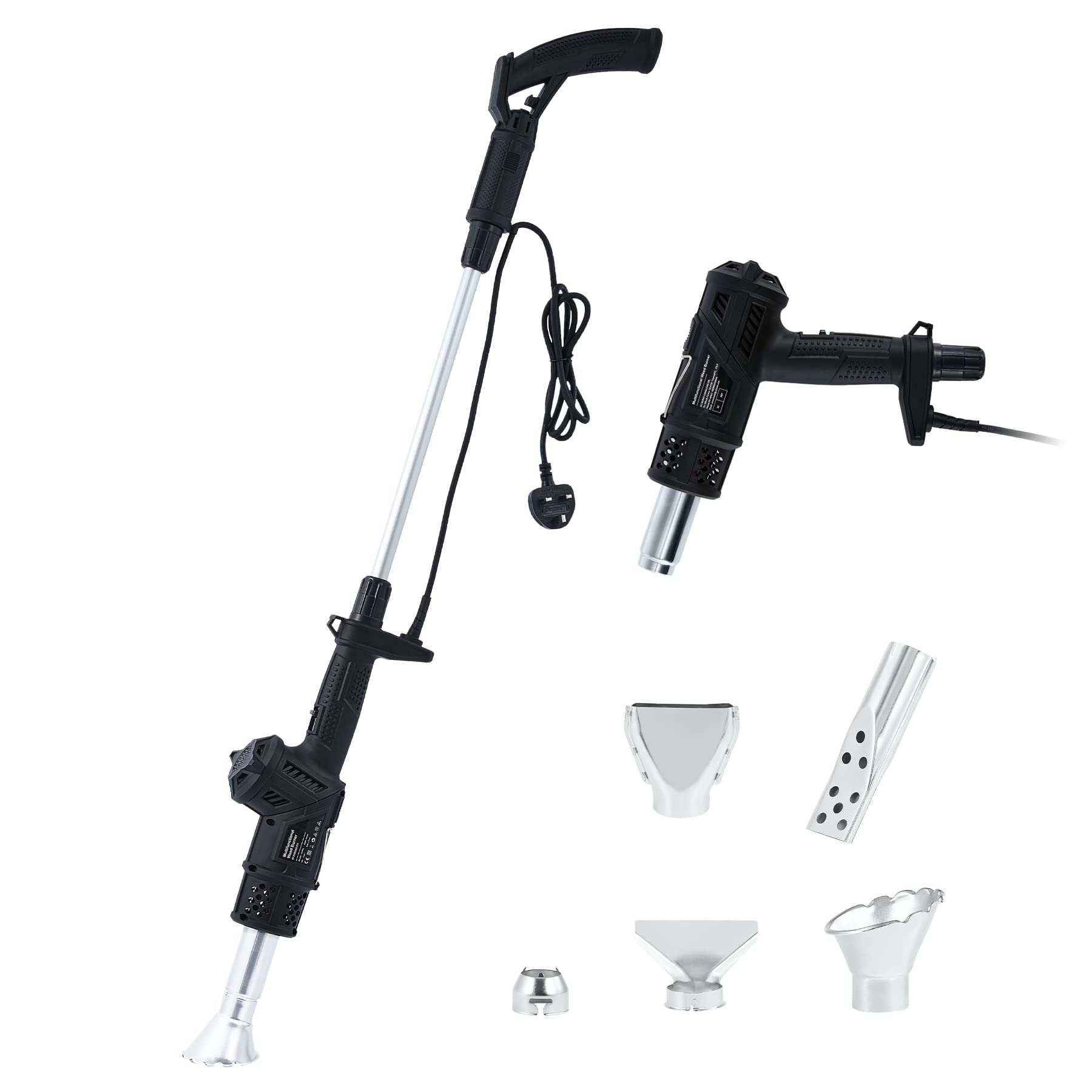 TERRADISE Heat Gun Weed Killer, 2000W Electric Fire Lighter Weed and Wax Burner Paint Stripper and Adhesive Remover, 80C & 650C Hot Air Gun Thermal Weeder with 5 Nozzle Set 1.8m Cord for Gardens DIY