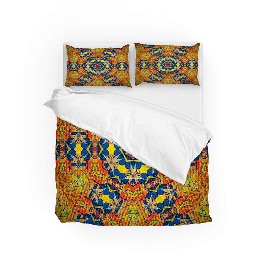 Housse de couette microfibre 1 personne avec parure de lit graphique double