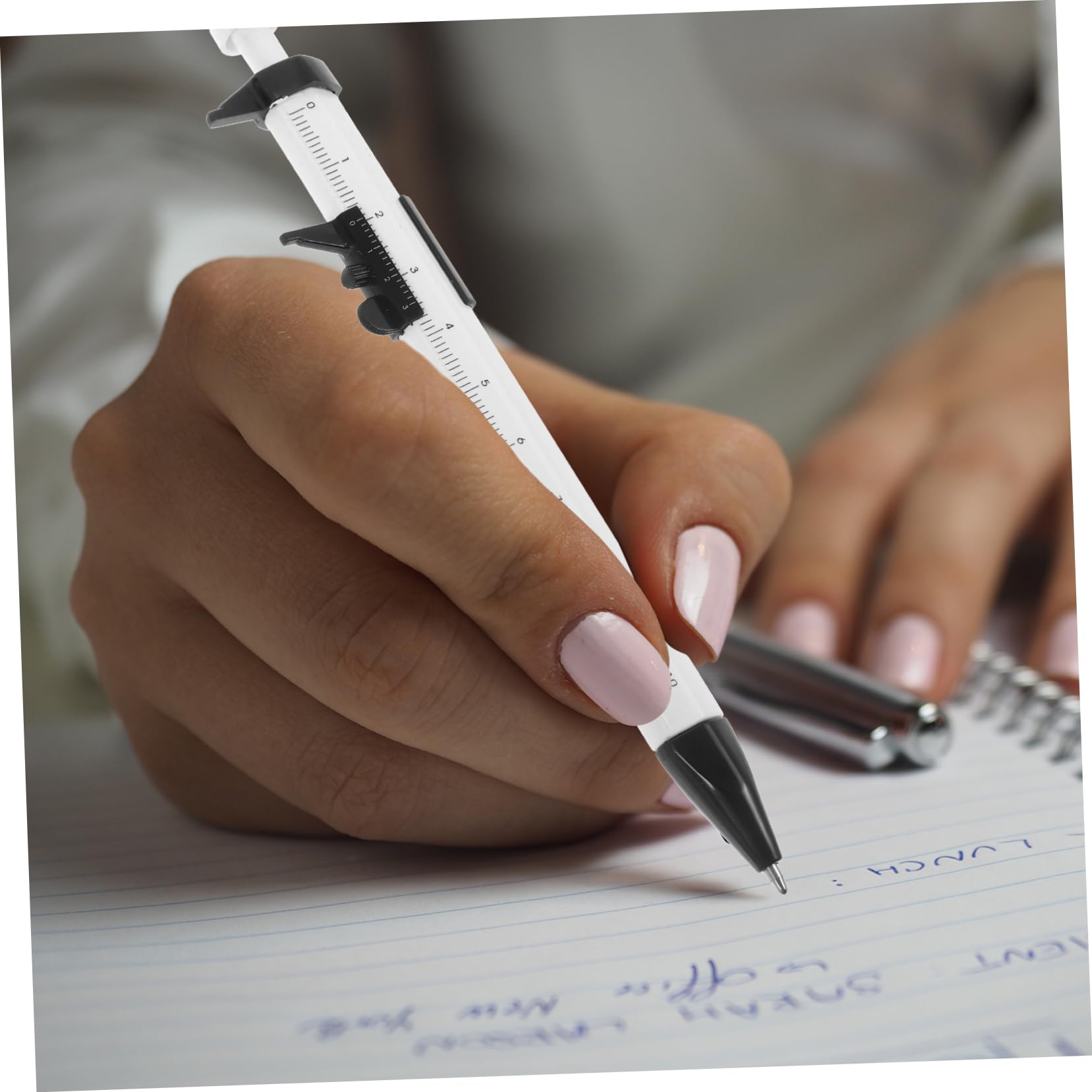 NULYLU 5pcs Creative Plastic Caliper Woodworkers Ballpoint Pen Engineering Pen Portable Caliper Pen Ruler Pen Measuring Caliper Pens Engineering Caliper Pens Caliper Pens