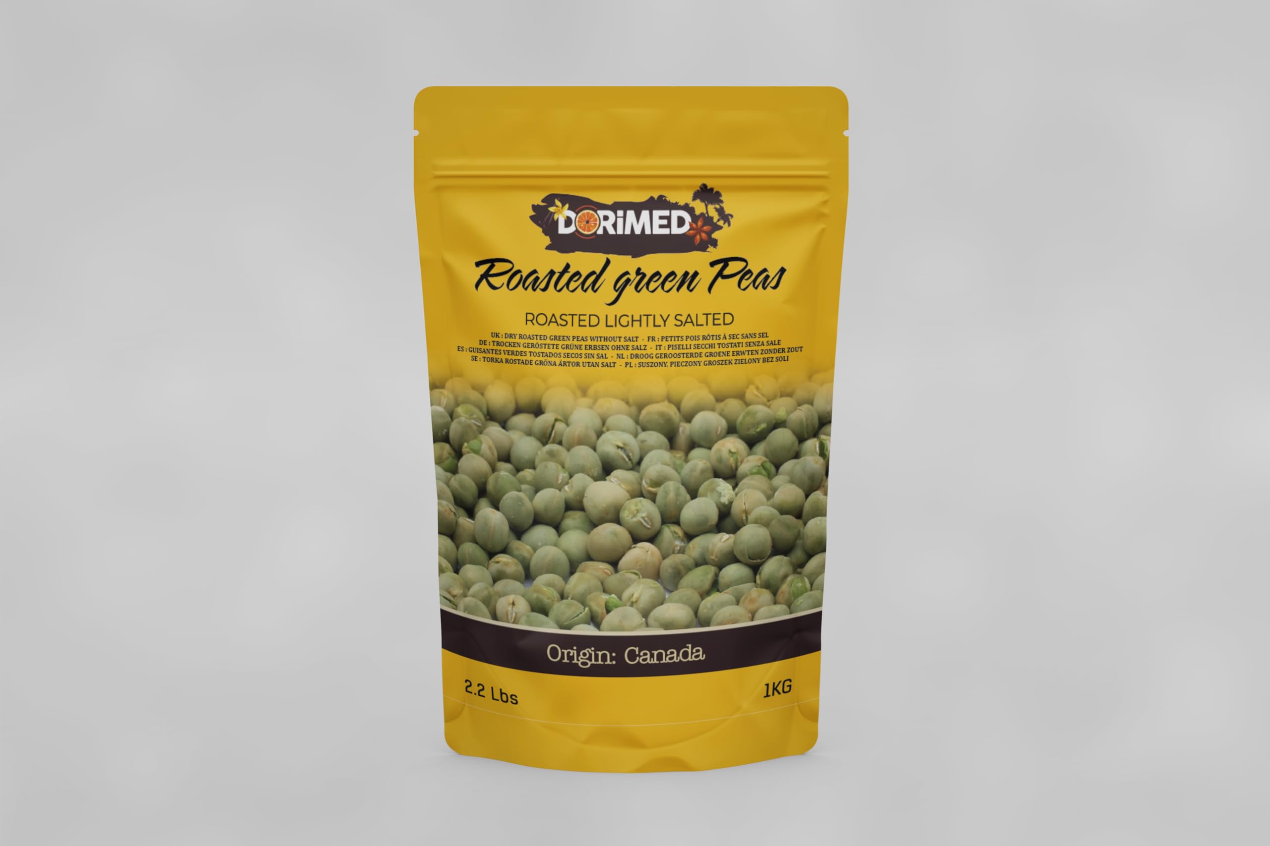 Petits pois grillés non salés 900g I petits pois pour apéritif I Sans gluten I Savoureux petits pois grillés I Convient aux Végans I collations et Snack I Petits pois croquants pour l'apéro I Dorimed