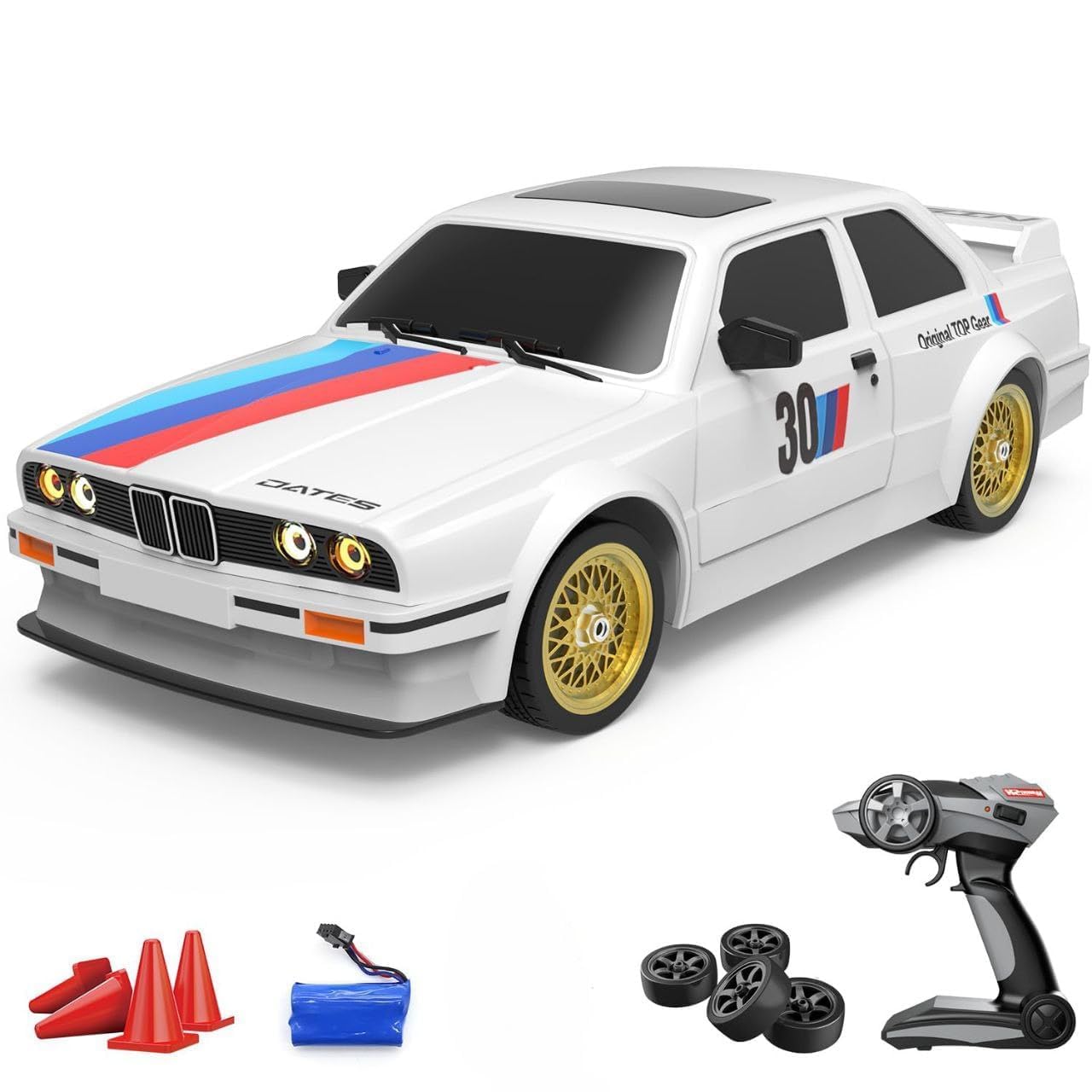 BMW Style RC Drift Car 1:24 Scale, 4WD High-Speed Racing Car with LED Lights, Drift Tires, 2.4GHz Remote Control Toy for Kids & Adults-image-47
