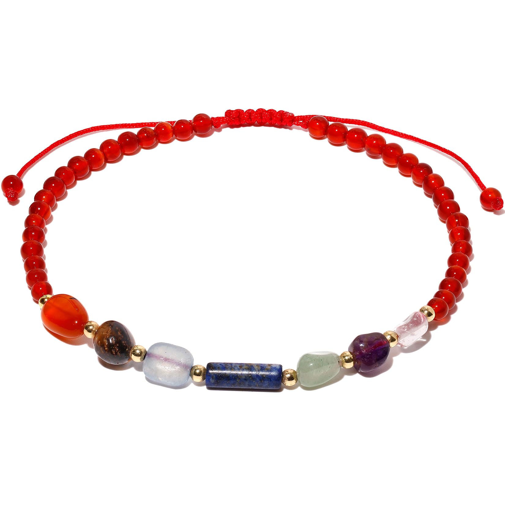 Pulseras de tobillo para meditación con cristales espirituales 8