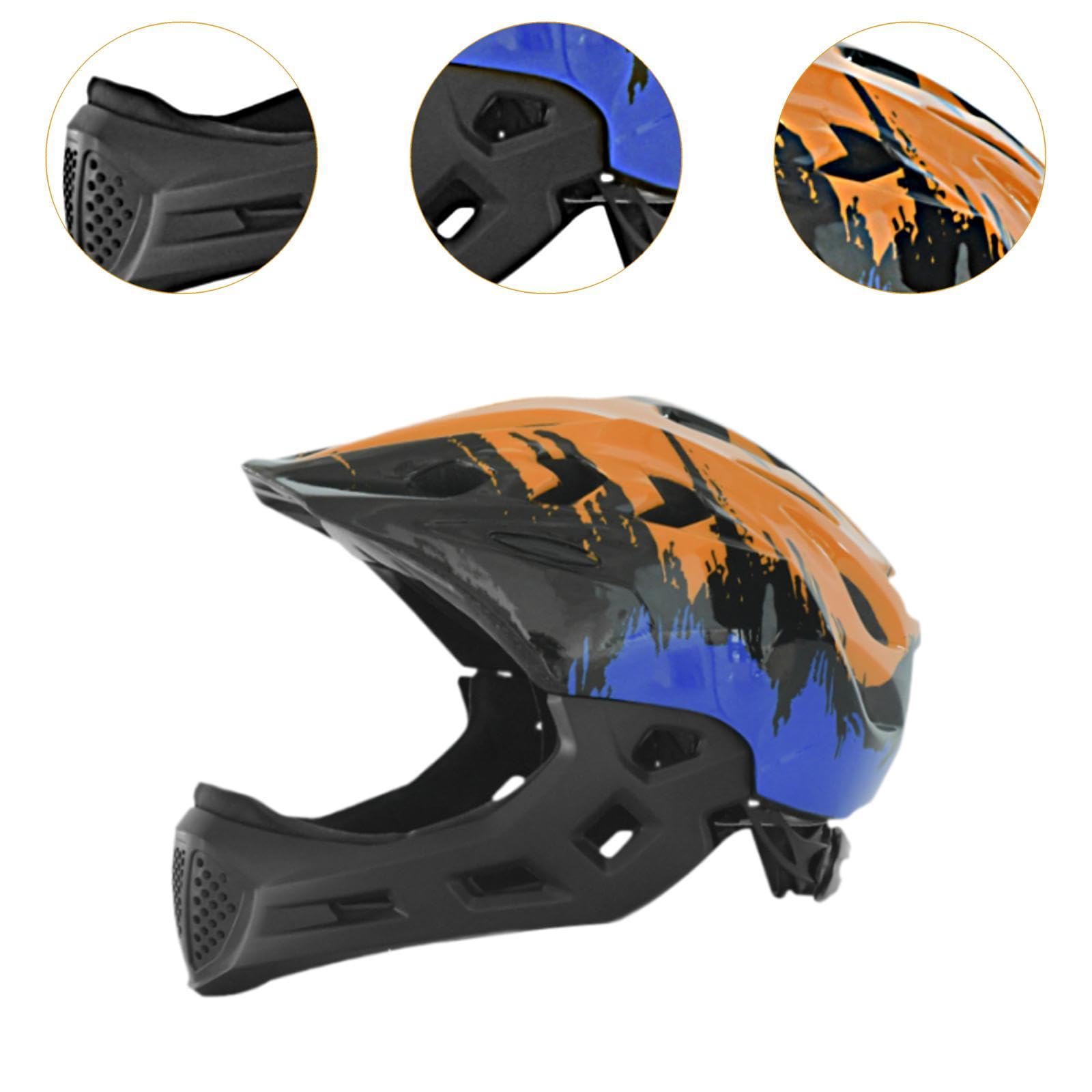 Casco de Bicicleta Infantil con Forro Transpirable Ventilación Múltiple Protección Facial Total Diseño Ajustable y Aerodinámico Adecuado para