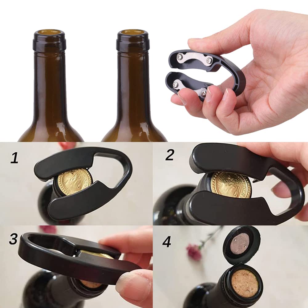 YUMUL, 6 Piezas Cortador Papel Vino, Acero Inoxidable Cortador Papel Vino, Cortador Botellas Vino, Eliminación Papel Aluminio Botellas Vino, Adecuado Para Fiestas, Campamentos, Bodas, Etc
