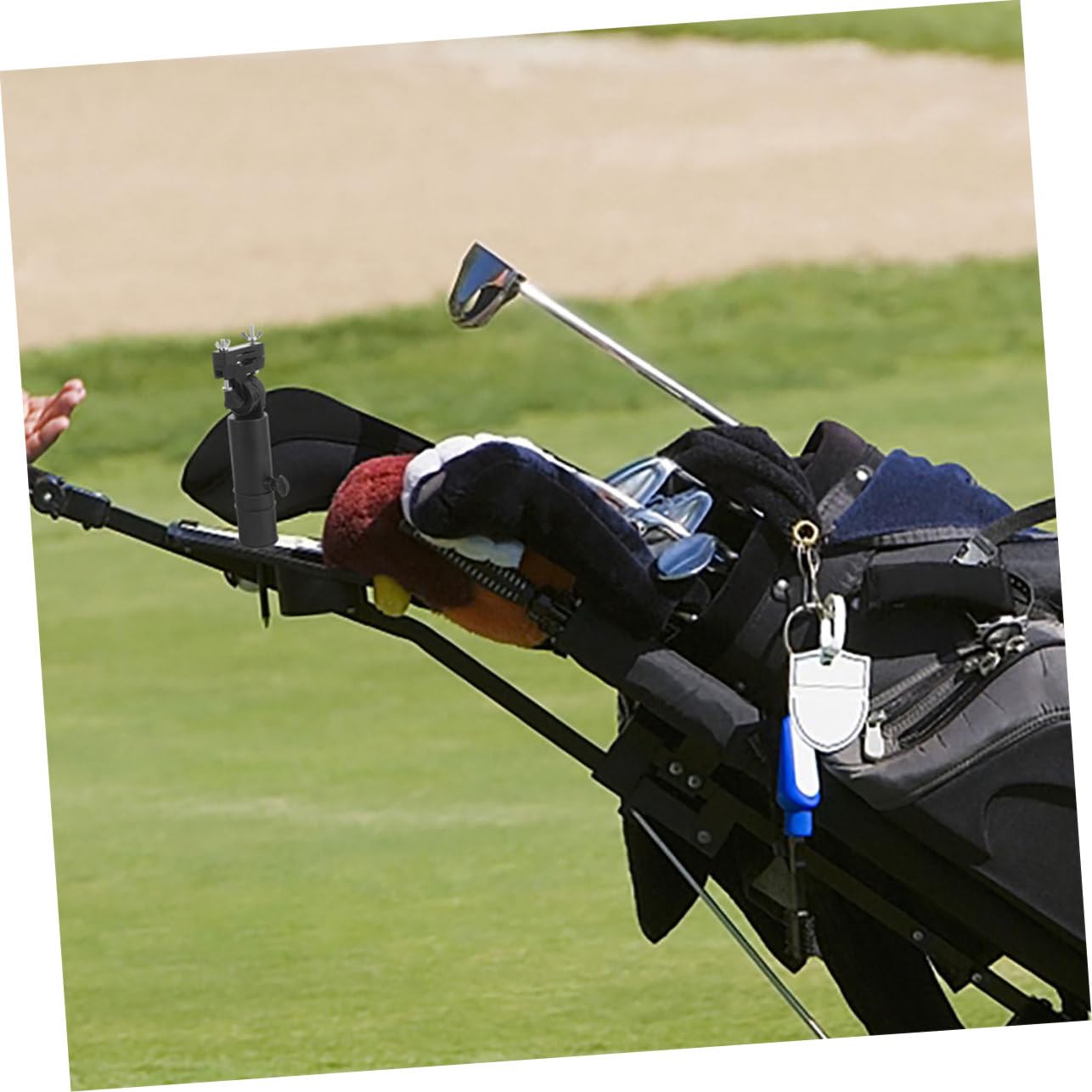 TOYANDONA Soporte para Paraguas de Carrito de Golf Ajustable de Plástico Negro, Accesorio Multiusos Pinzas para Uso en Golf, Paquete de 2 Piezas