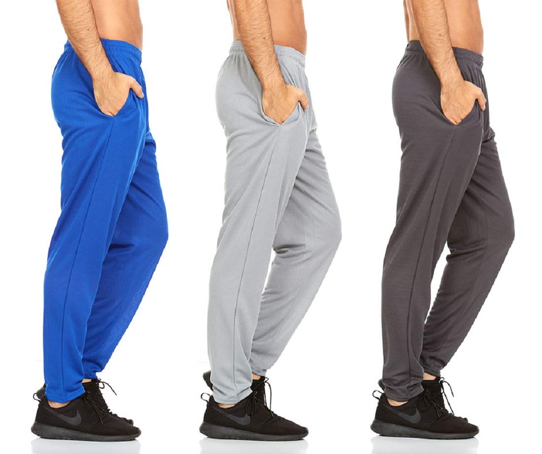 DARESAY 3 Pack: Mens Athletic Pants with Pockets, Mens Sweatpants, Men's Lightweight & Breathable Joggers (Up to 3XL)