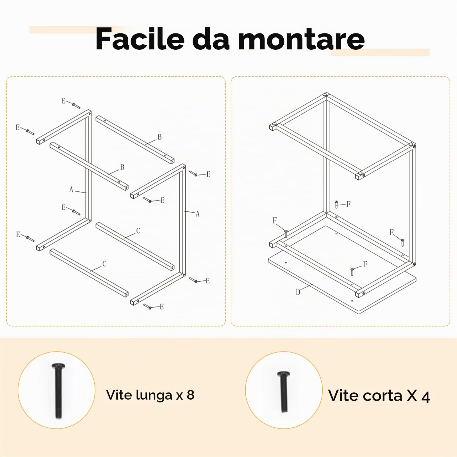GIANTEX Tavolino a Forma di C, Tavolino Salvaspazio, Struttura in Legno e Ferro, Industriale, Ideale per Soggiorno, Camera da Letto, Ufficio, 55x35x65 cm, 2 Colori Disponibili