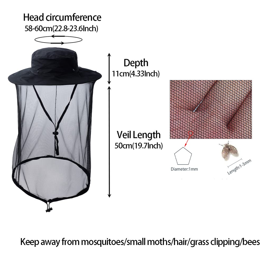 Ludlz Anti Bee Face Mask Hat Beekeeping Flies Insects Net Mesh Protector Cowboy Cap