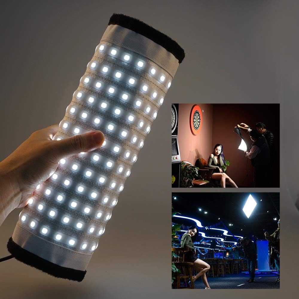 Top Rated FL-3060 LED Light 5500K CRI90+ 85W Max.8000LM Flexible Cloth Roll-up Handheld LED Video Photography Film Fill-in Light Panel with Remote Control Support 4 Groups