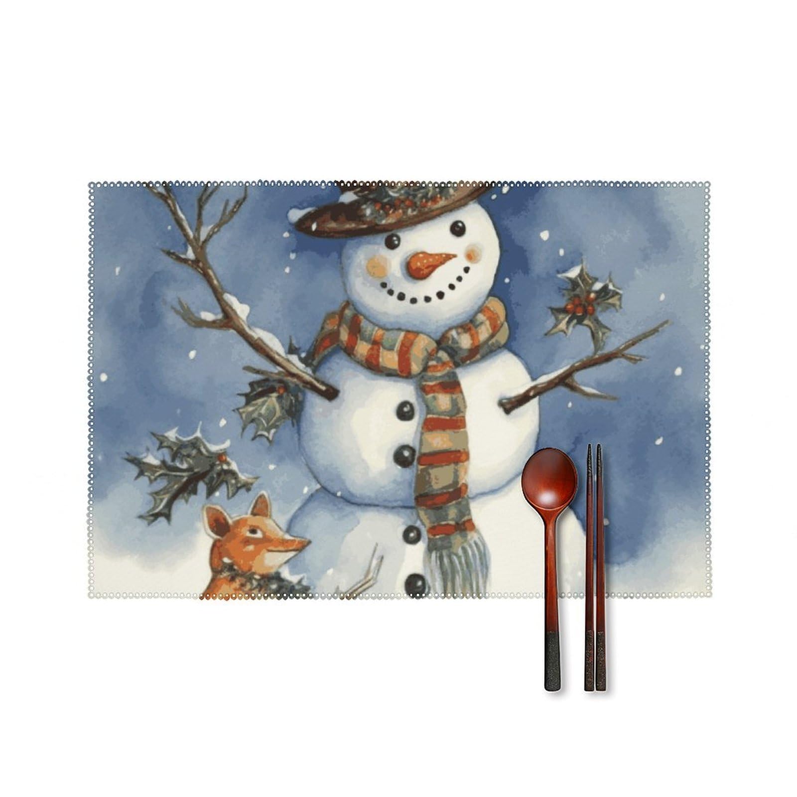 Set de table bonhomme de neige lot de 6 magique et thermorésistant pour table de Noël