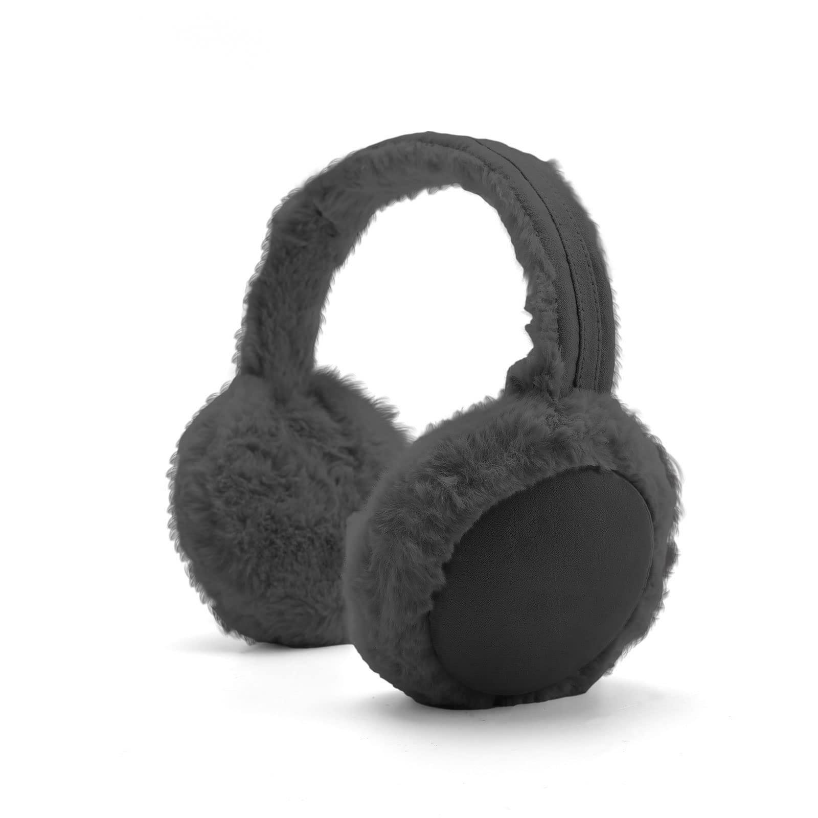 Derclive Women's Black Earmuff Winter Folding Warm Earwarmer Furry Earmuffs Ear Covers Warmer For Girls