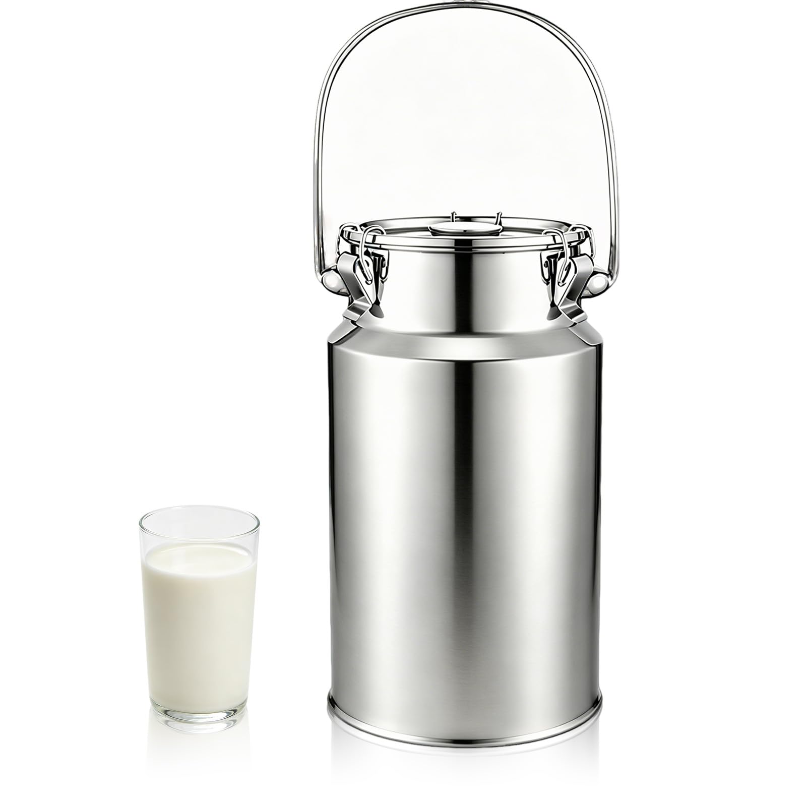 Adima 201 Milchtransportkanister Aus Edelstahl Tragekrug mit versiegeltem Deckel für Milch, Wein Milchkännchen Milchtransportbehälter Weinkübel Eimer Flasche,5L