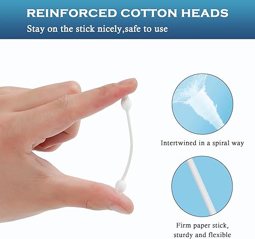 Miniatura 5 de Avont Hisopos de algodón para limpieza de orejas de perro, Qtips para mascotas, cuidado de oídos de doble cara grandes Q-Tips para perros y gatos, L