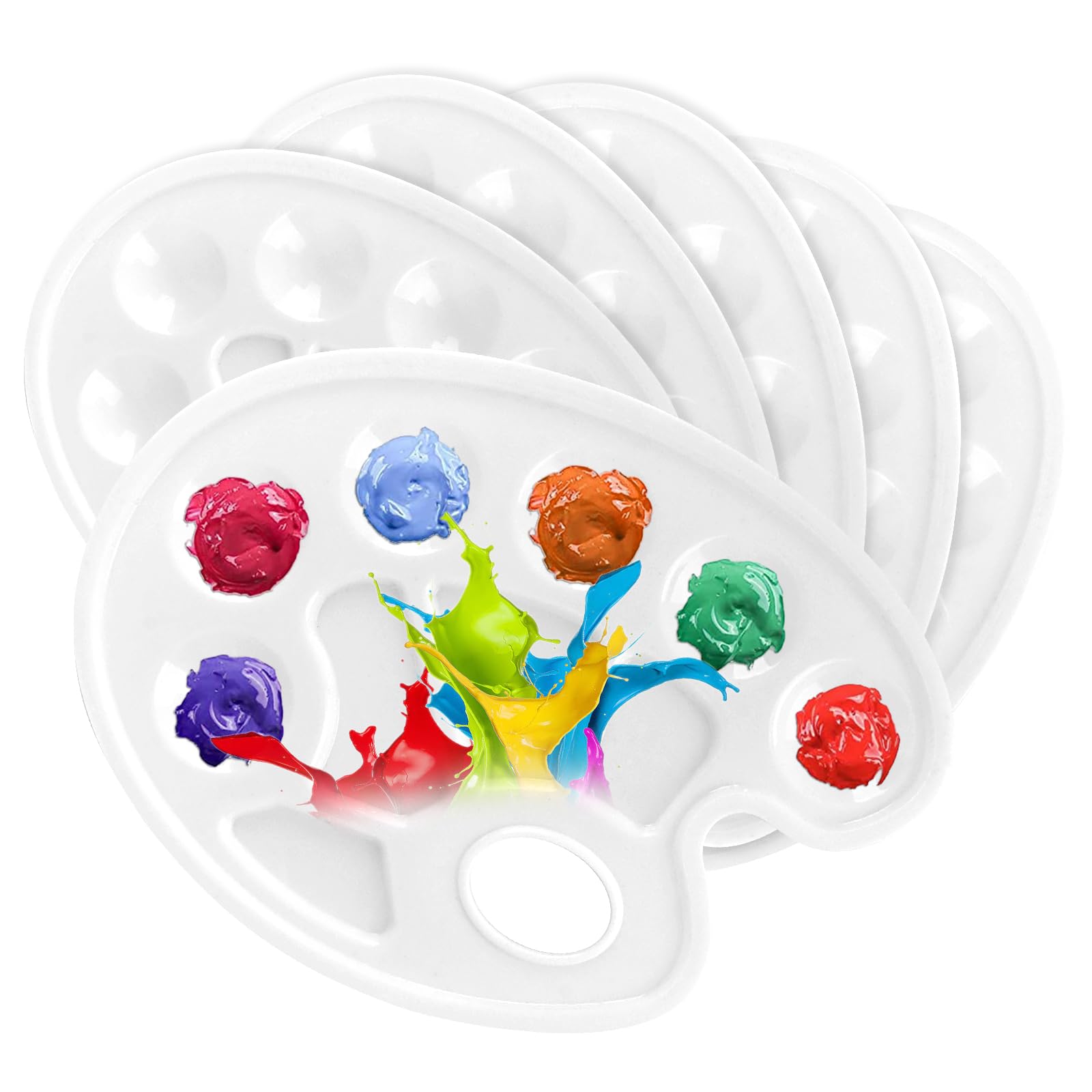 Tavolozza Pittura Rotonda 6 Pezzi - Per Colori A Olio, Acrilici E Acquerelli, Diametro 17cm - Foto 6