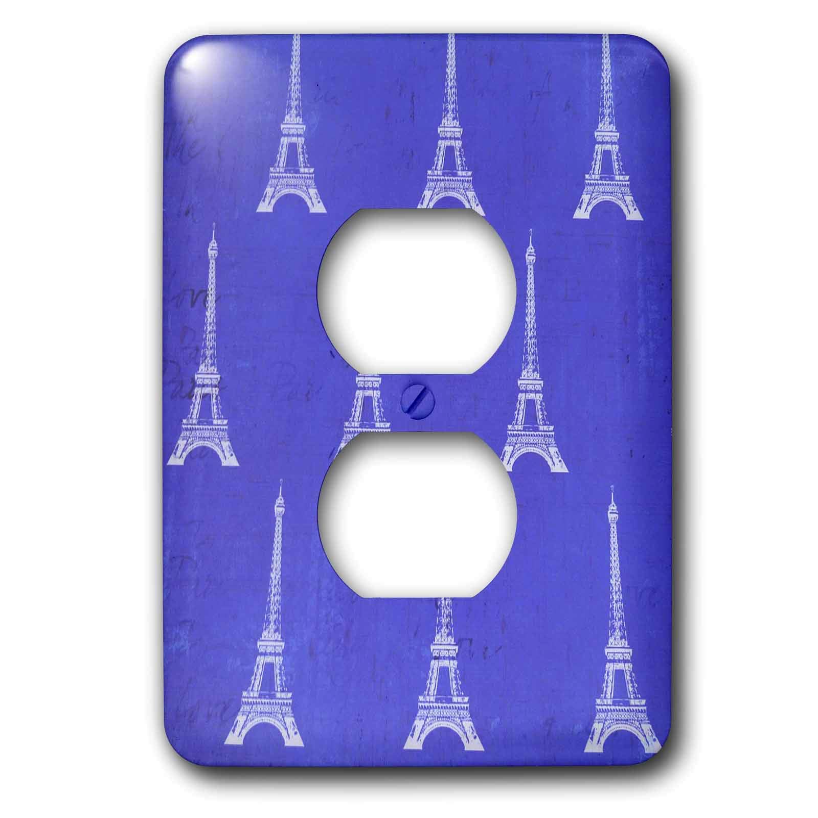 Cache-prise Tour Eiffel violet 3dRose lsp_35283_6 pour décoration murale