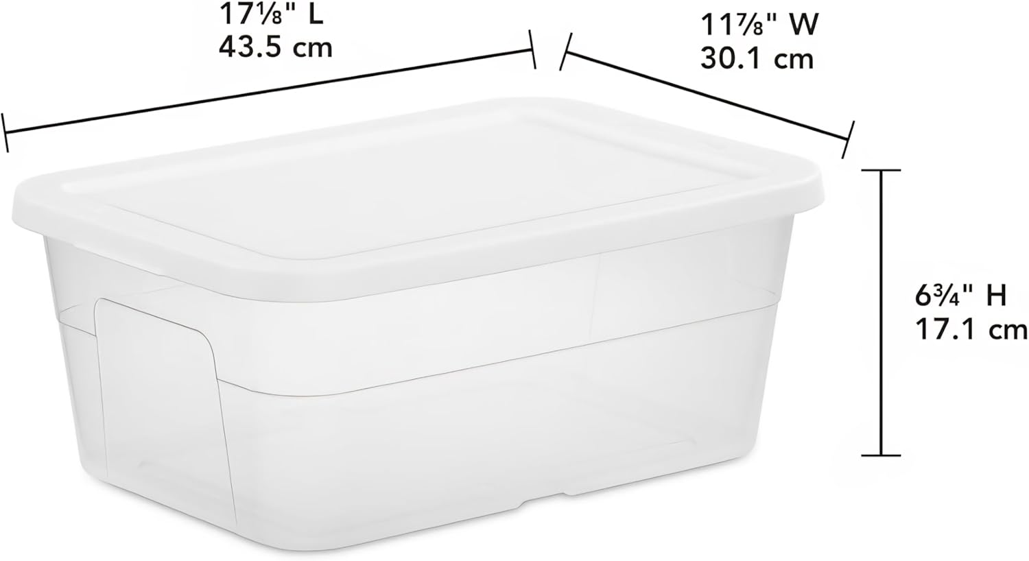 16 Quart Clear Storage Bins, Plastic Tubs with Lids for Storage, 10-Pack