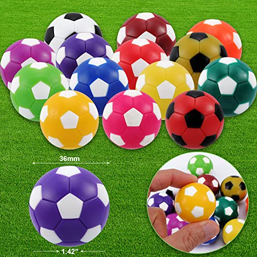 Erinnmy 14 Pcs Foosball Balls,Tabletop Soccer Balls,Table Football Soccer Replacement Balls,Multicolor Official Tabletop Game Balls,Foosball Table Balls,1.42 Inch Mini Soccer Ball Foosebsllball Balls #TOP2