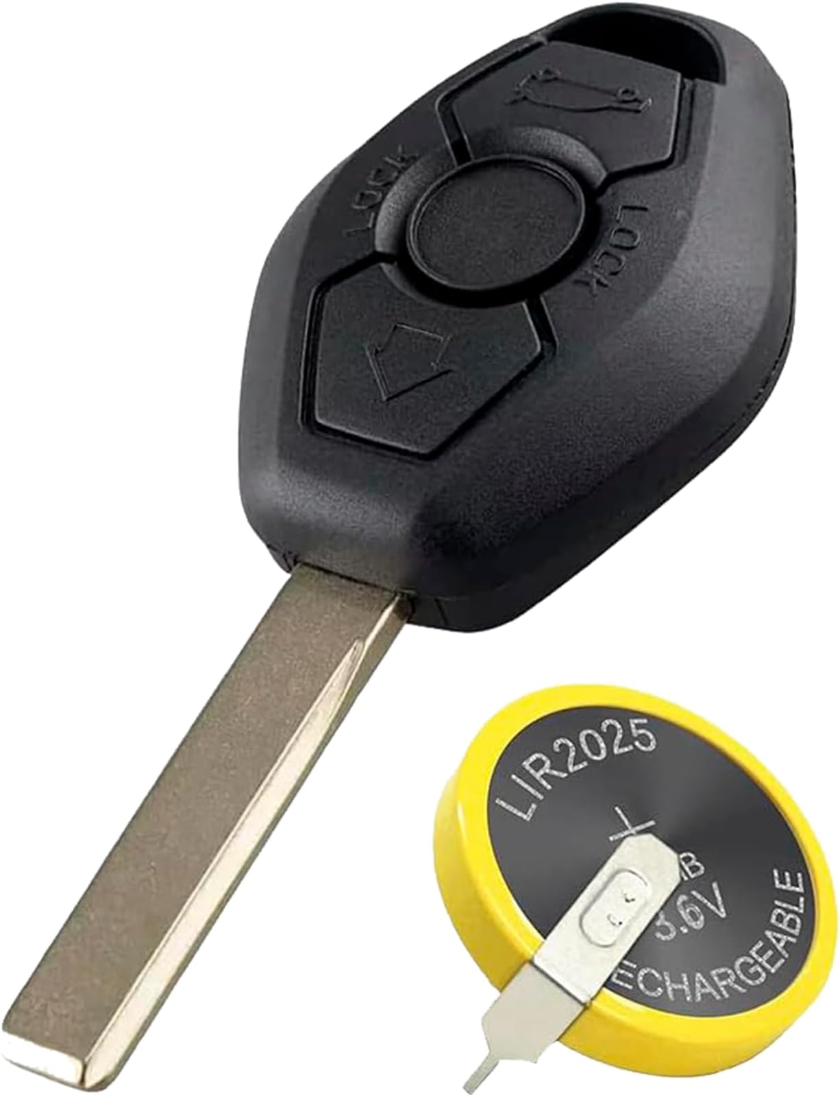 3 Buttons Car Key Case For BMW 3 5 7 Series M5 X3 X5 Z3 Z4 E36 E38 E39 E46 E60 E53 E63 E85 E52 E83 E90 Remote Key Shell Cover with LIR2025 Re-chargeable Battery HU92 Blade