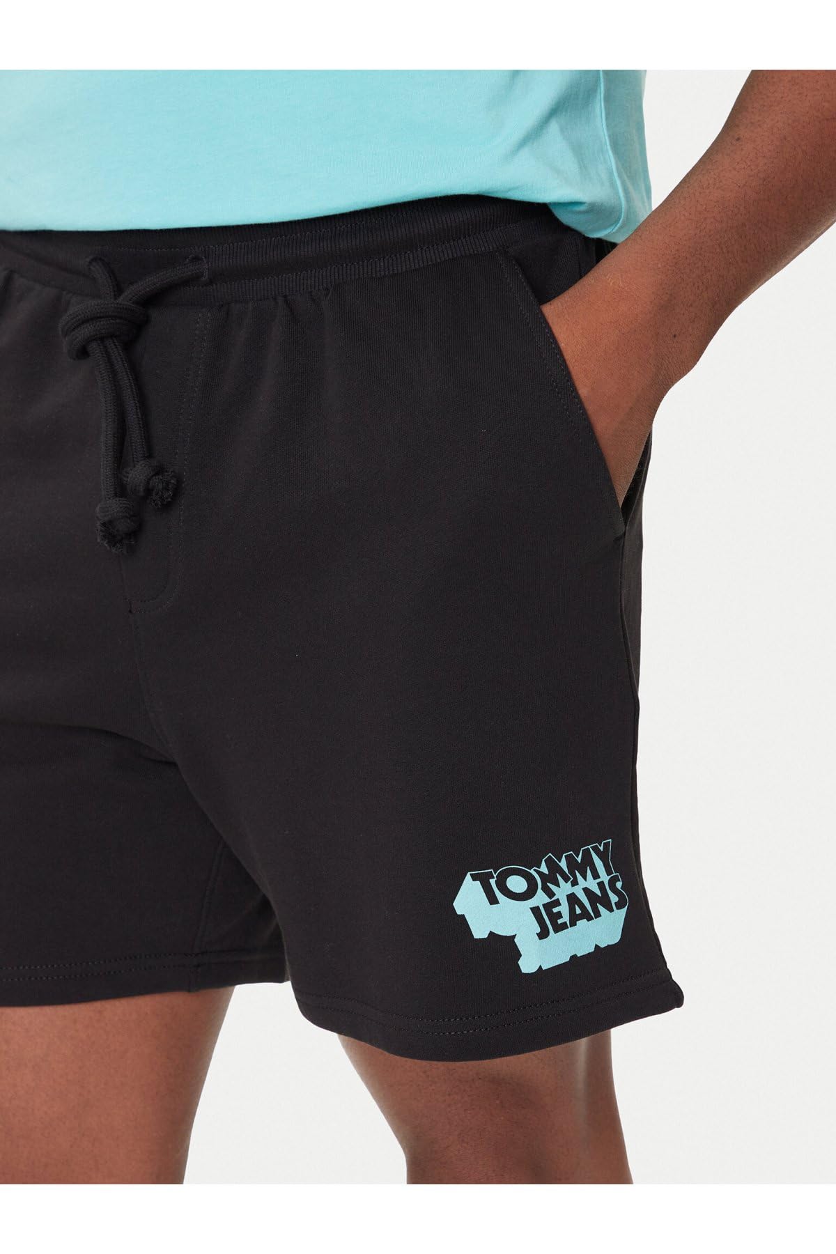 Tommy Jeans Pantalón de chándal Corto Hombre Stack Logo con cordón en la Cintura