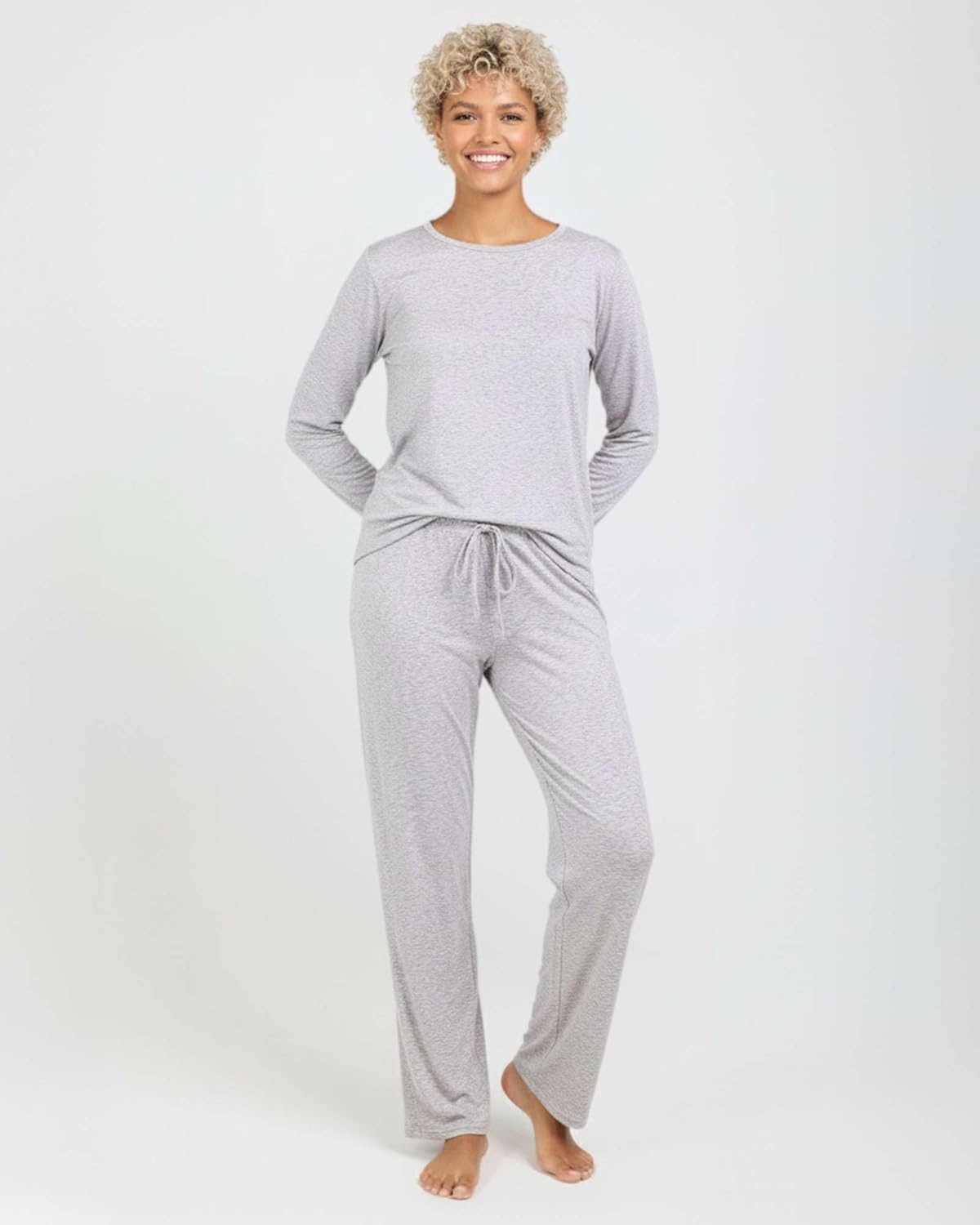 Real Essentials 2 Pack: Women's Comfy Pajama Sets - Short & Long Sleeve Ladies Loungewear Sleepwear PJs (Available In Plus) - Image 5