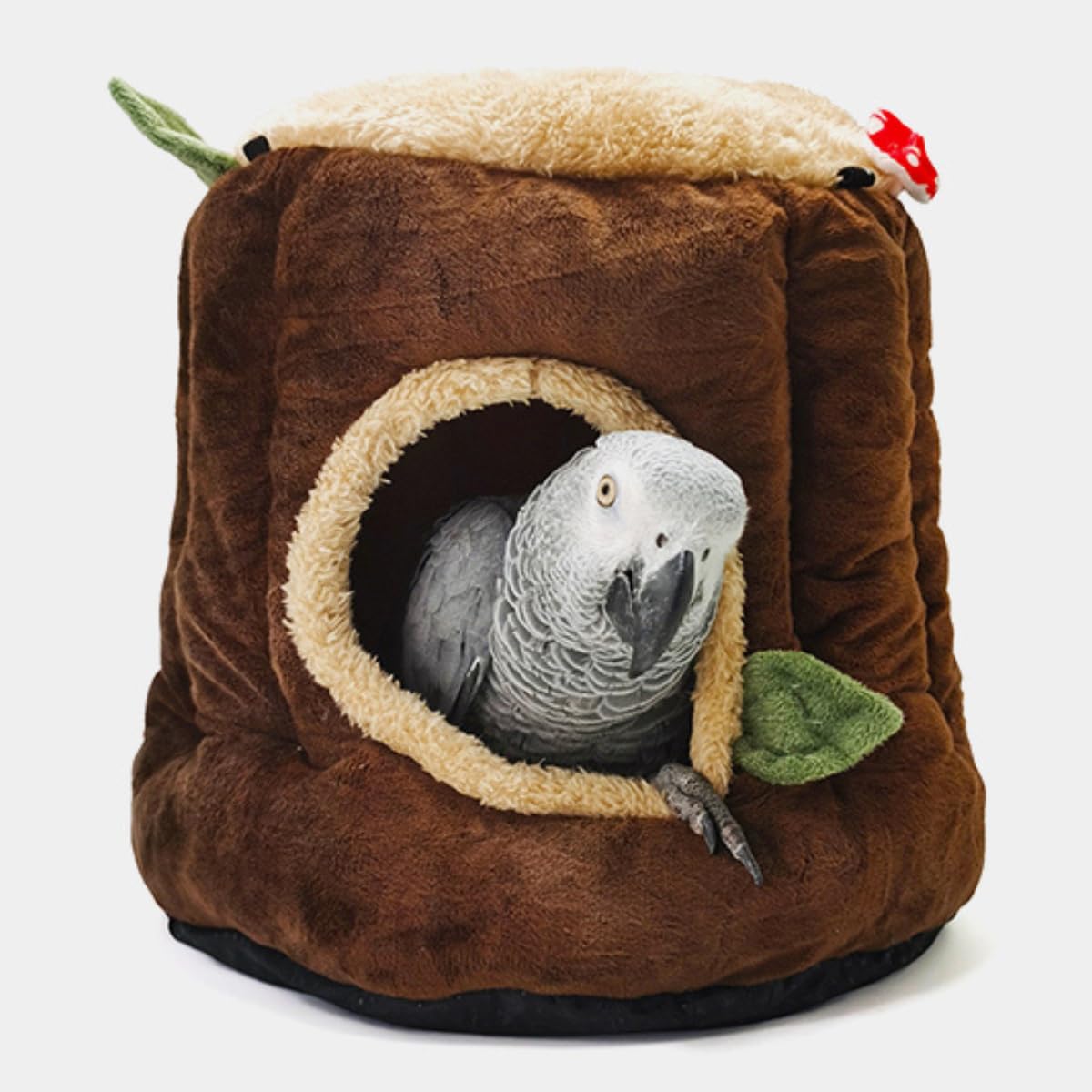 Nido cálido de invierno con cojín extraíble, casa de pájaros estilo tocón, hamaca colgante suave y lavable para loro, gris africano, chinchilla, hurón, conejo, casas y hábitats de animales pequeños