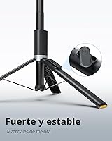 Vista 2 de TODI Trípode para selfie stick para teléfono celular de 63 pulgadas, trípode portátil para iPhone con control remoto inalámbrico, soporte extensible