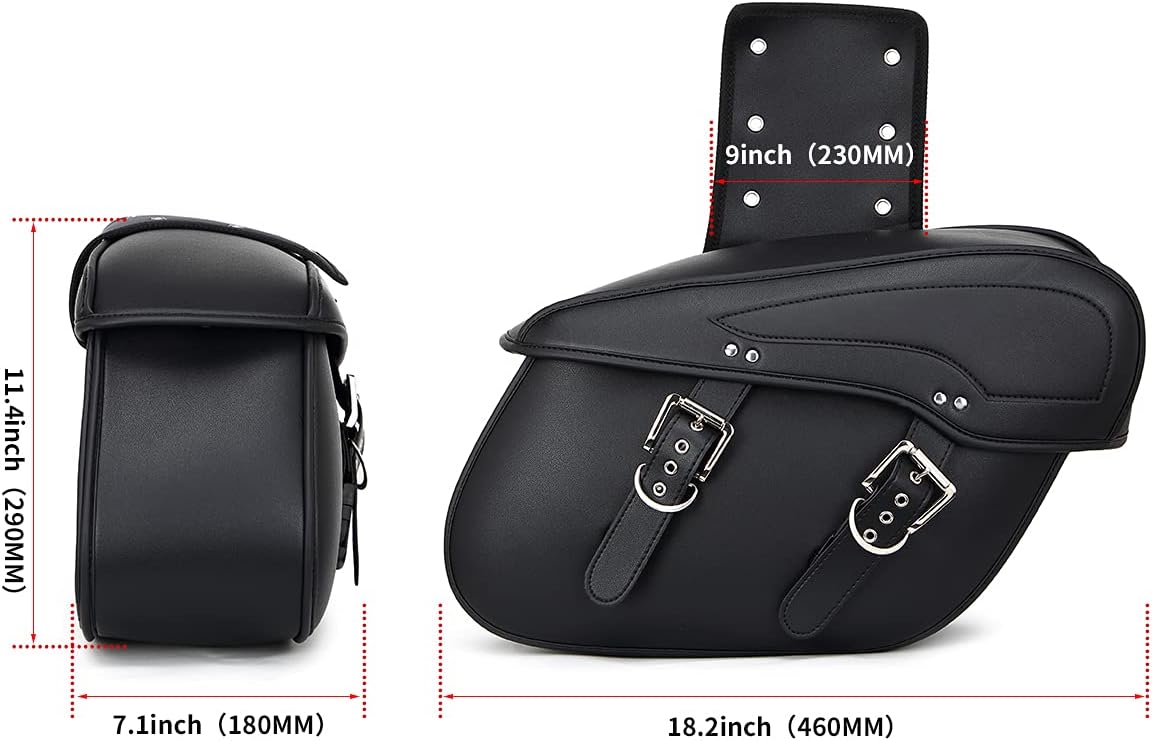 Tор Brаndѕ KIVIFIT Extra Large 2pcs Motorcycle Saddlebags Waterproof Synthetic Leather 2-Strap Saddle Bag Tool Bags (Black)