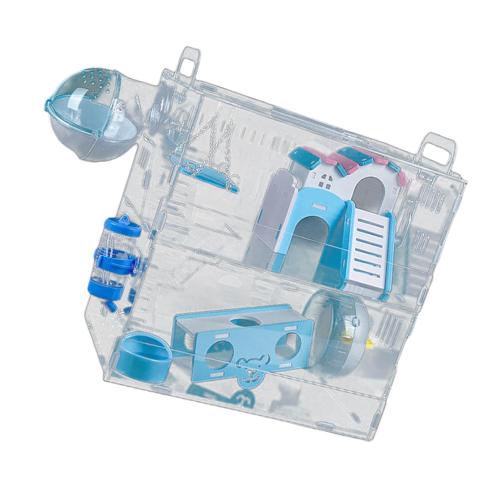 Hamster Cage Gerbil House Multifunción con Accesorios Caza de Animales Pequeños Fáciles Y Limpios para Ratones Hamsters Enanos Enanos Pequeños