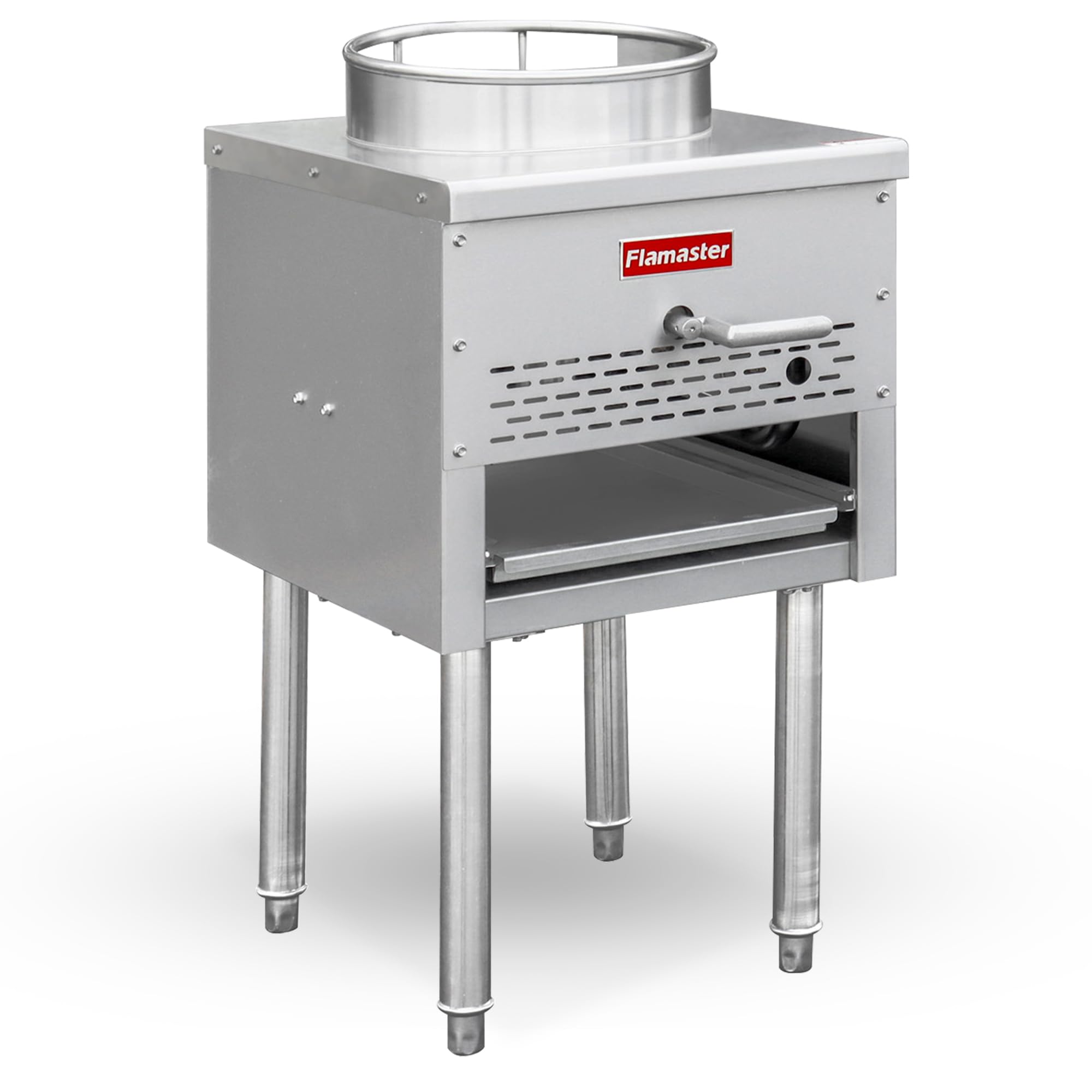 Professional 18" Commercial Wok Range with 13″ Ring 95000 BTU Natural Gas Powered Burner, Heavy-Duty Stainless Steel for Chinese Restaurant &amp; Stir Fry Cooking - Energy Efficient, Easy Clean
