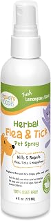 Houdi's Foodies Herbal Flea & Tick Pet Spray by North American Herb & Spice - Lemongrass Scent - 4 fl oz - Kills & Repels Fleas, Ticks + Mosquitoes - DEET-Free, Plant-Based Formula