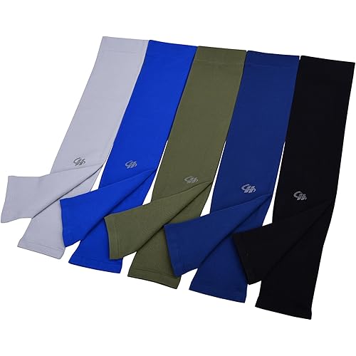 HOPESHINE Arm Cooling Sleeves UPF 50+ UV Protection Compression Cycling Outdoor Sports 5-Pairs