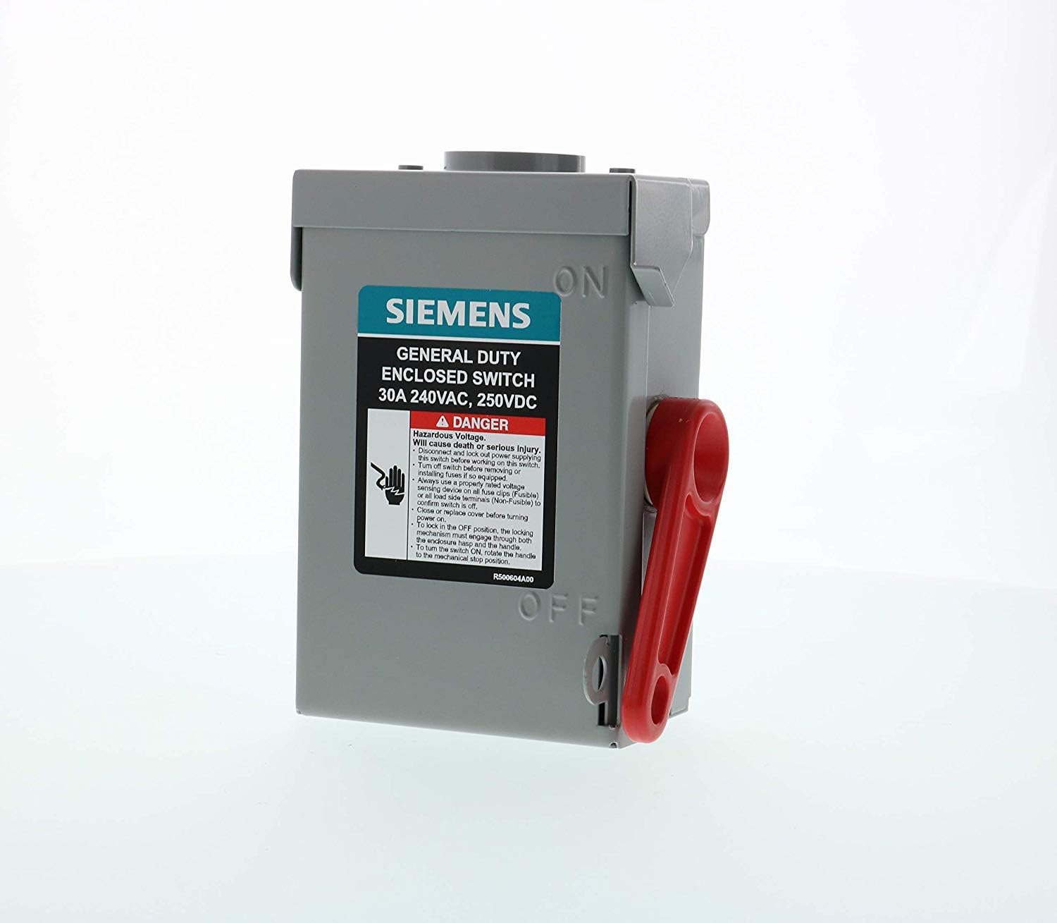 SIEMENS 3P 30A 240V General Duty Safety Switch Outdoor, Non-Fusible