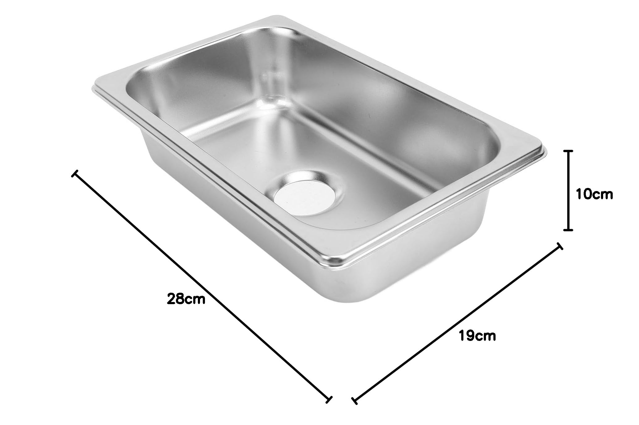 Évier en Acier Inoxydable pour Camping-car, Lavabo à Main, évier en Acier Inoxydable 304 pour Camping-cars, Bateaux, évier de Cuisine Rectangulaire avec Sortie de Vidange (Dessin