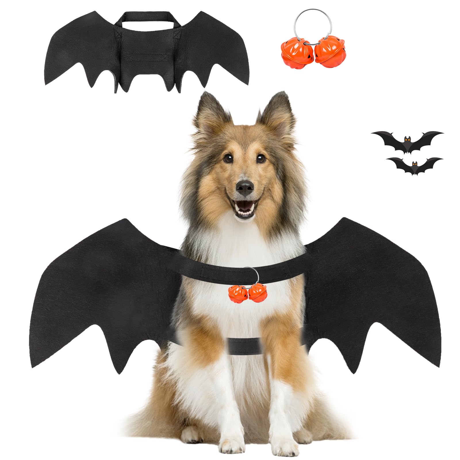Pet Halloween Outfits Dog Halloween Costumes Pet Wizard Costume Cape with Adjustable Witch Hat for Small Medium Dogs Cats Christmas Outfits (Orange
