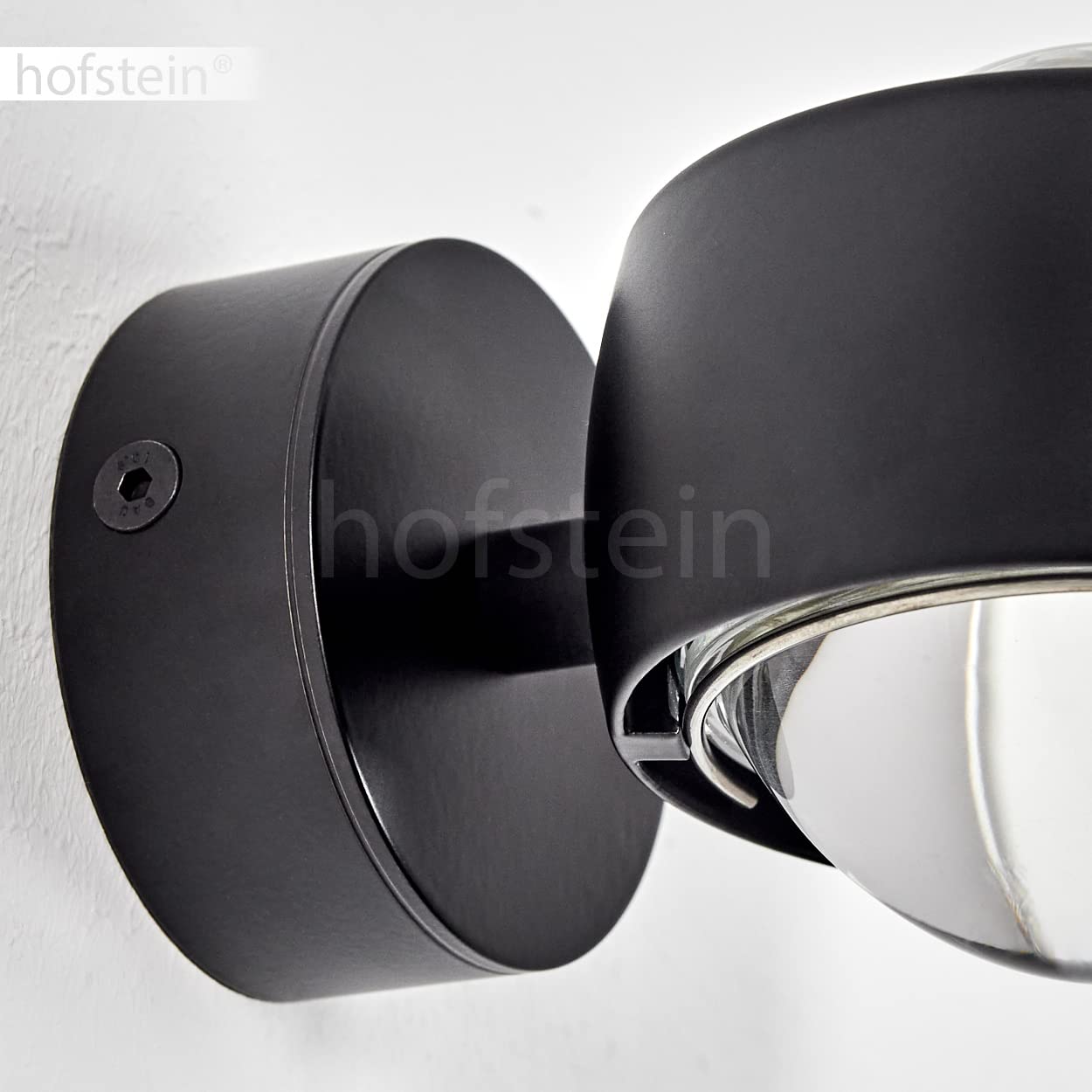 Wandleuchte Sapri, moderner Wandstrahler aus Metall in Schwarz und klaren Glas, 1-flammige Wandlampe mit Up & Down Lichteffekt, 1 x G9, ohne Leuchtmittel
