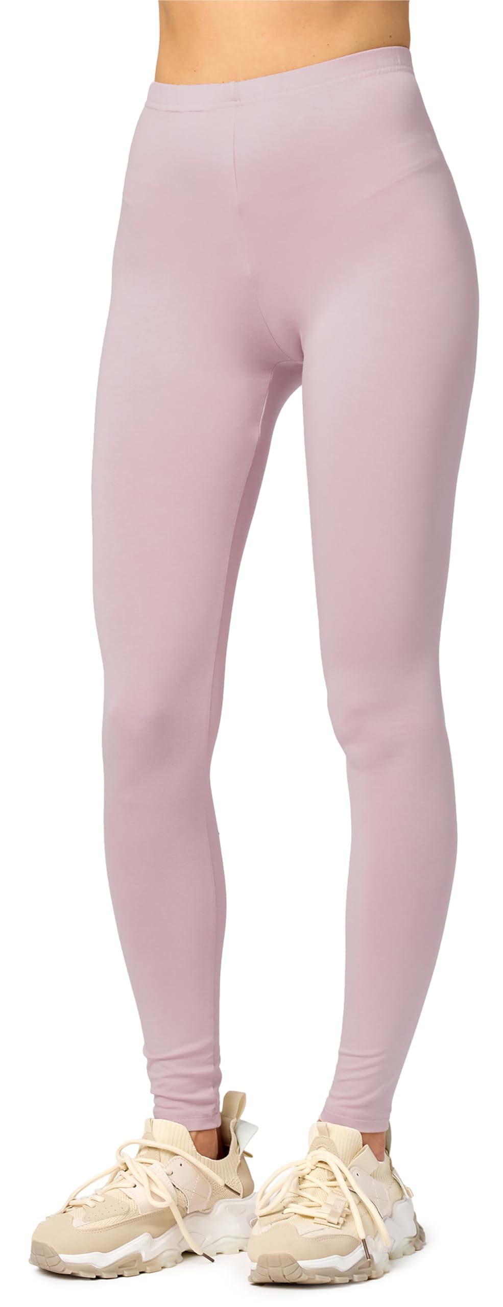 Merry Style Damen Lange Leggings aus Viskose MS10-143 (Caffelatte, L)