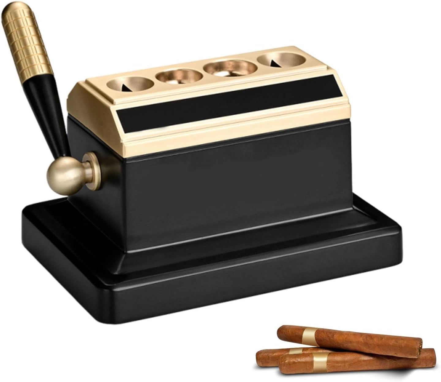 Cigar Cutter Guillotine, Table Cigar Cutter, 4 in 1 Dual Cut Desktop Cutter for Large Ring Gauge Cigars, Stainless Steel Precision Blade(Red)