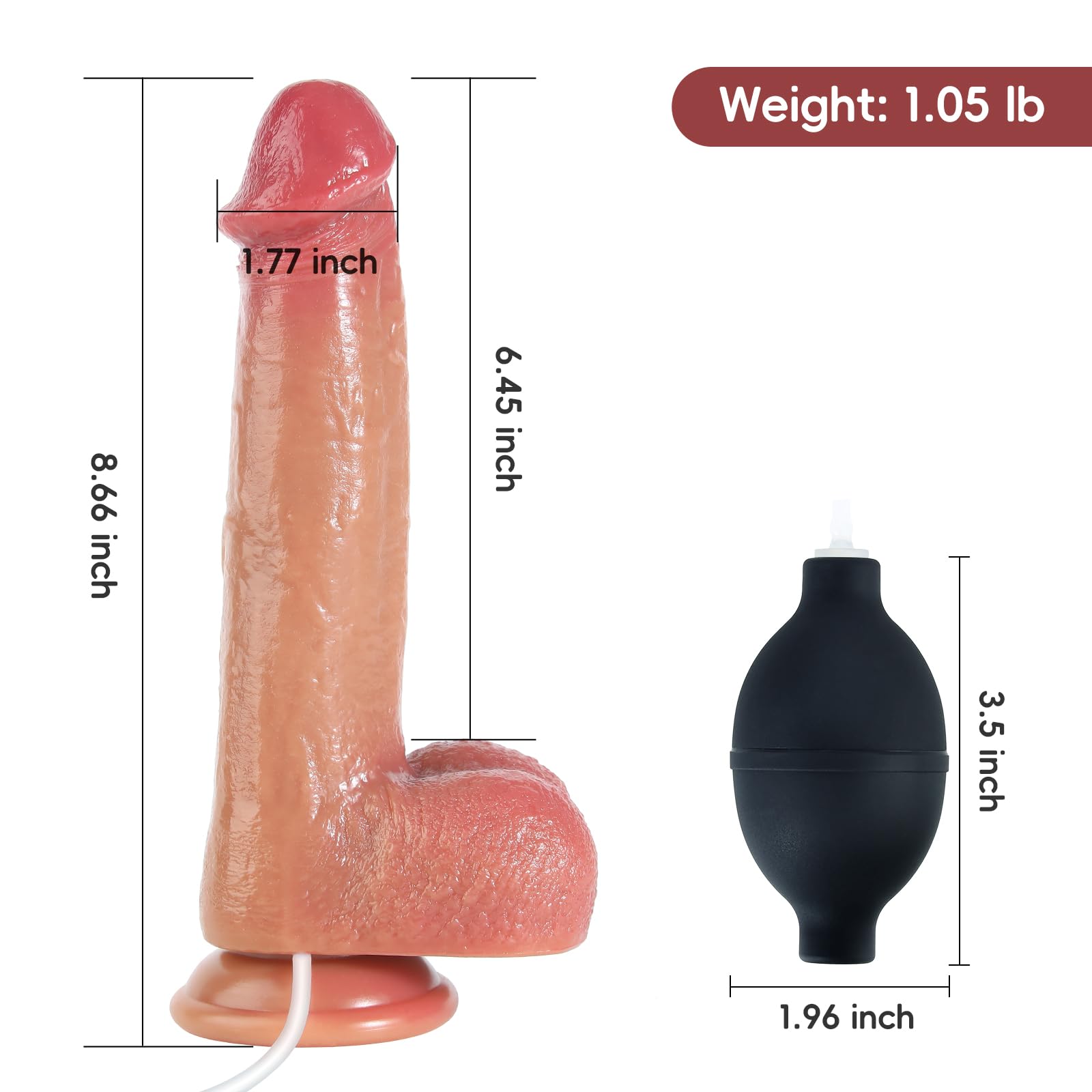 Ejaculating Dildo Ejaculating Toy Realistic Dildos Strong Suction Cup Real Skin Soft Silicone Dildos Sex Toys for Women Men Adult Toys: Squirting Dildo