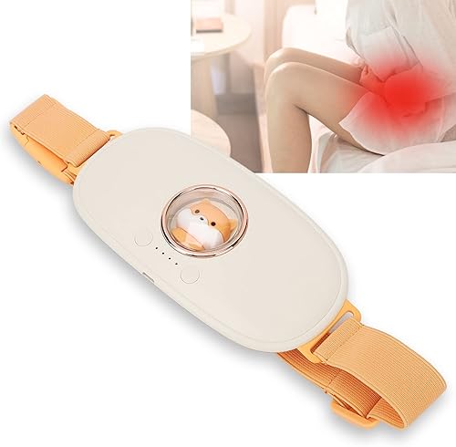Support Heating Belt Menstrual Heating Pad Vibration Massager Cramp Heating Belt Waist Support Heating Belt for Period Portable Cordless Heating Pad