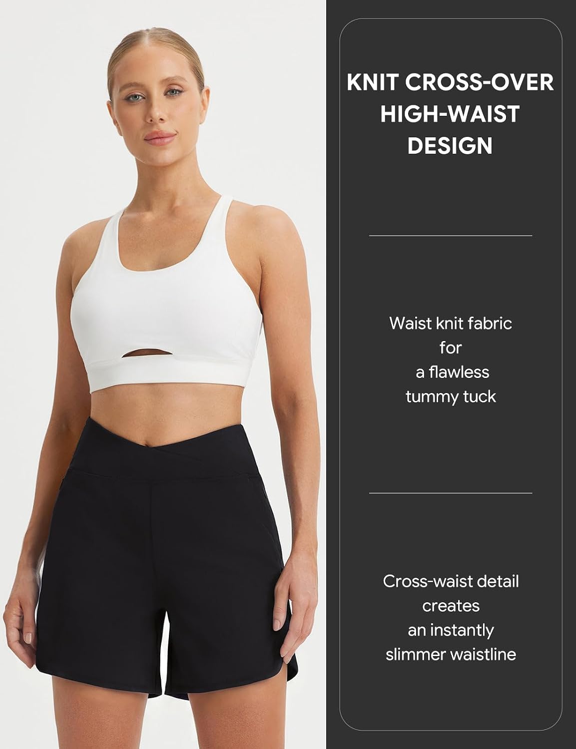 baleaf 7" Women's Running Shorts Athletic Quick Dry Shorts Crossover High Waisted Workout Hiking Zipper Pockets UPF50+