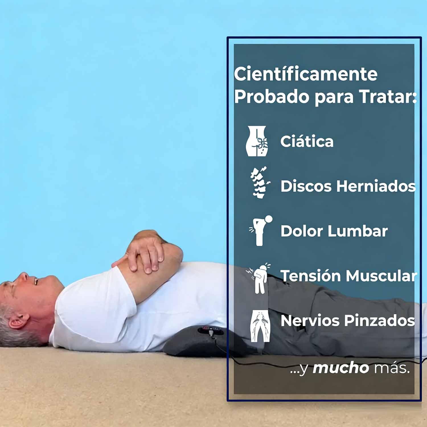 TeraDisc Pro Alividol Masajeador Lumbar, Masajeador de Espalda con Calor Ajustable y Vibración, Soporte Lumbar Ergonómico, Dispositivo de Relajación Muscular para Hogar y Oficina