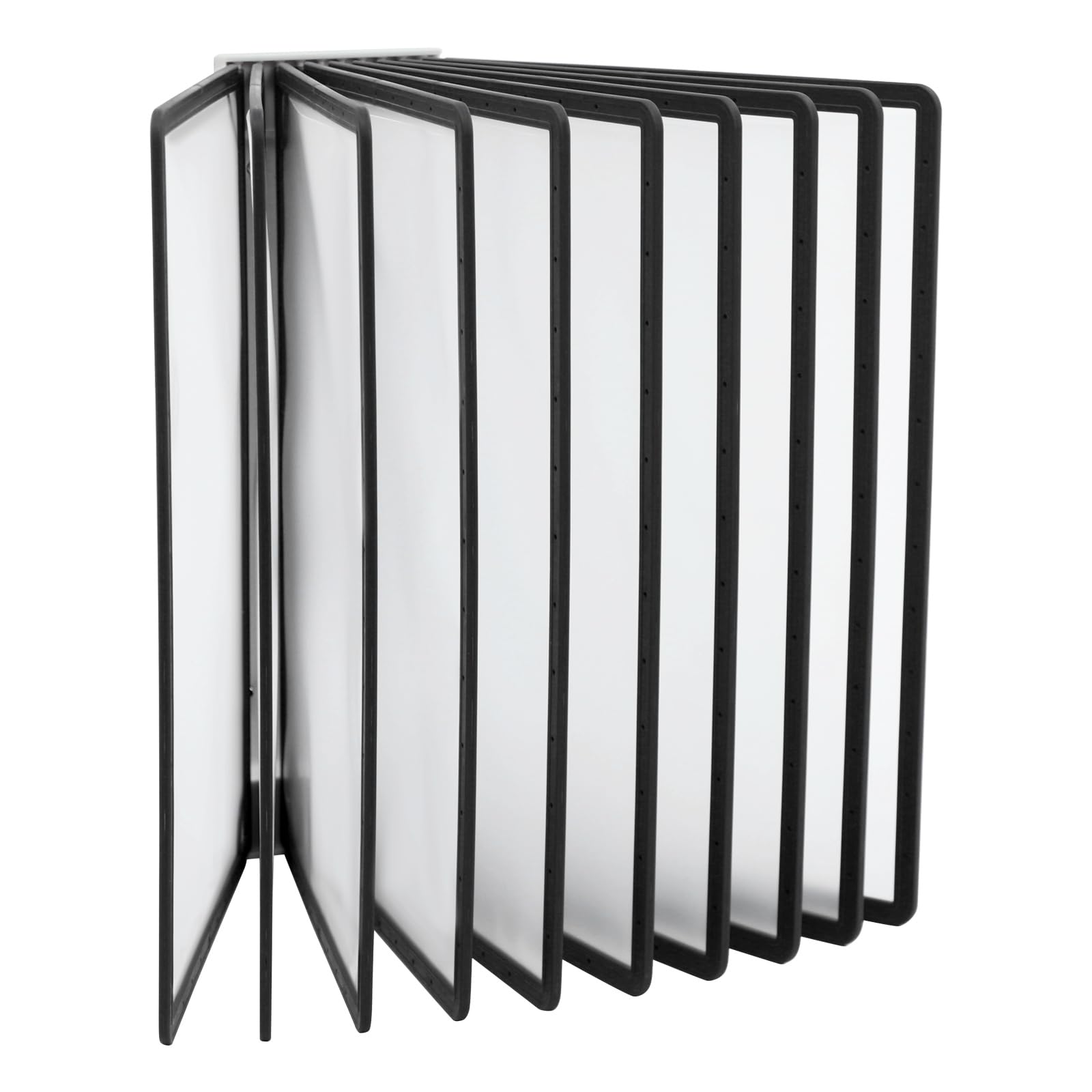 Magnetischer Wand Sichttafelsystem mit 10 Sichttafeln A4 in Schwarz für Messehallen, Restaurants, Büros, öffentliche Plätze