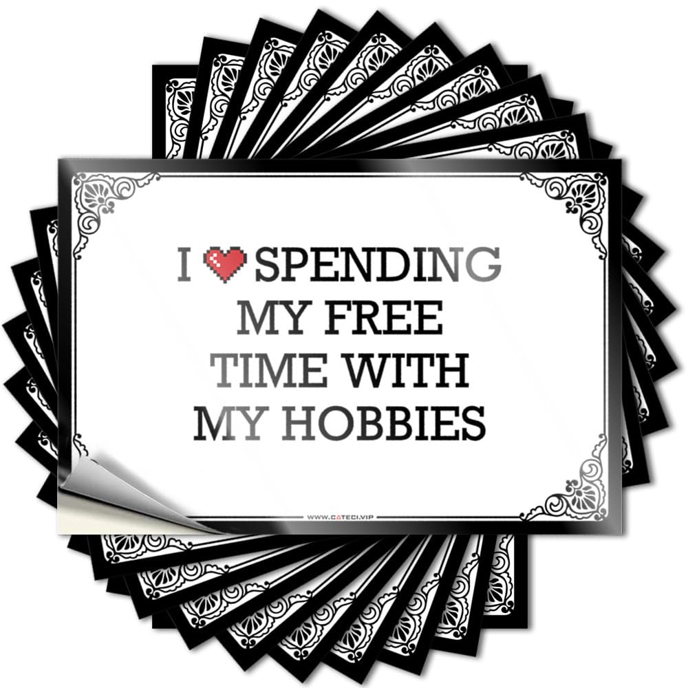 Fzfn Girls Colour I Love Spending My Free Time With My Hobbies Stickers Retro Room Decor | Smiley Face Bumper Removable Decal Pack(8X12cm)