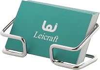 Leicraft Business Card Holder for Desk, Cute Metal Card Organizers and Office Desk Accessories for Men and Women (Silver)