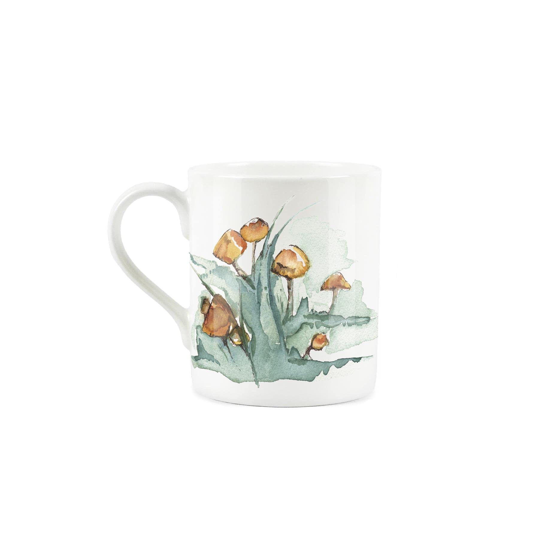 Watercolour Painted Mushrooms Mug - Small Fine Bone China White Garden Coffee/Tea Present Gift - Rhiannon Chauncey Designs - Image 2