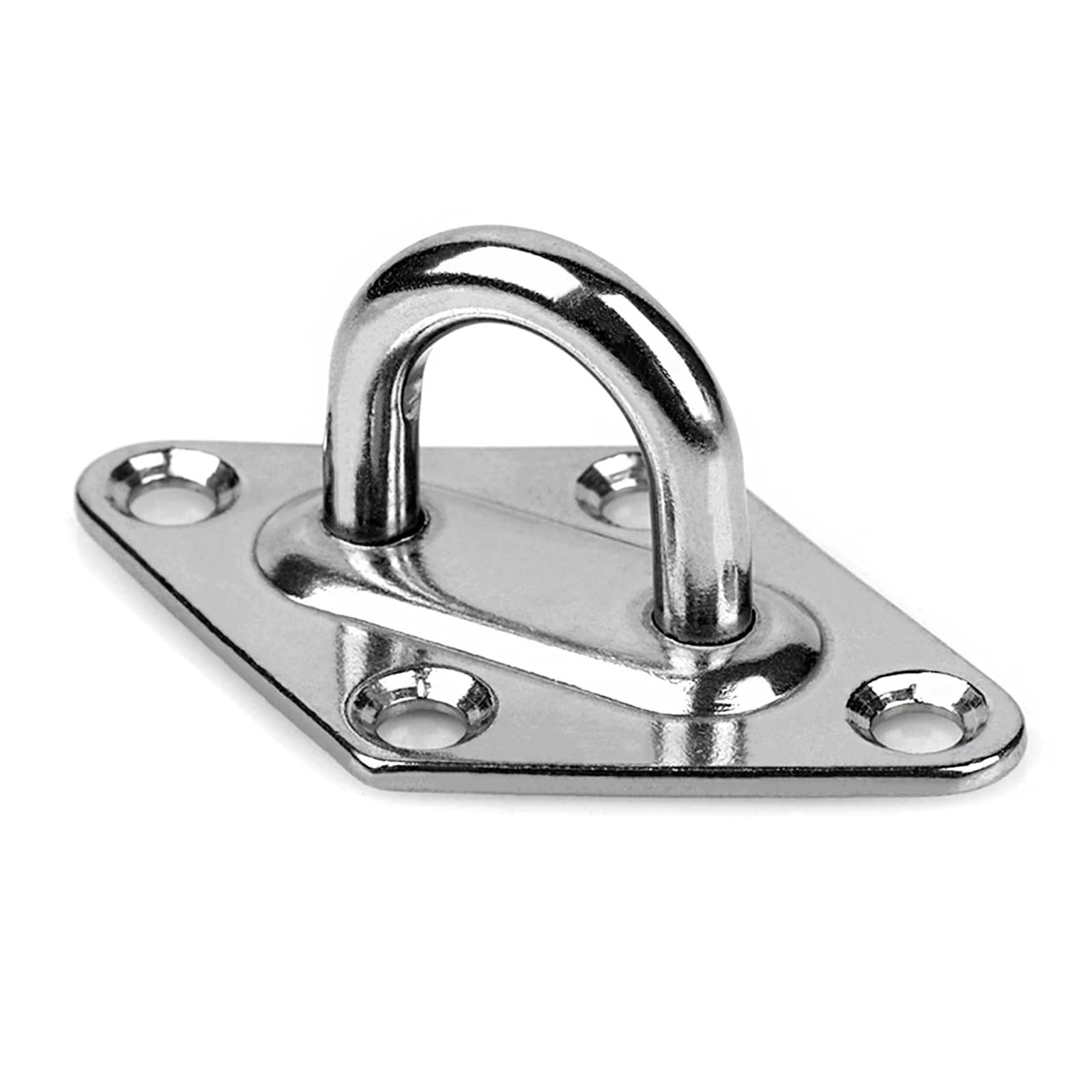Vnakrny Eye Pate 16Pcs Heavy Hook Eye Plate Diamond Shape Stainless Steel Ceiling Wall Mount Hanger Ring Yoga Swings Hammocks Marine Rigging(M5)
