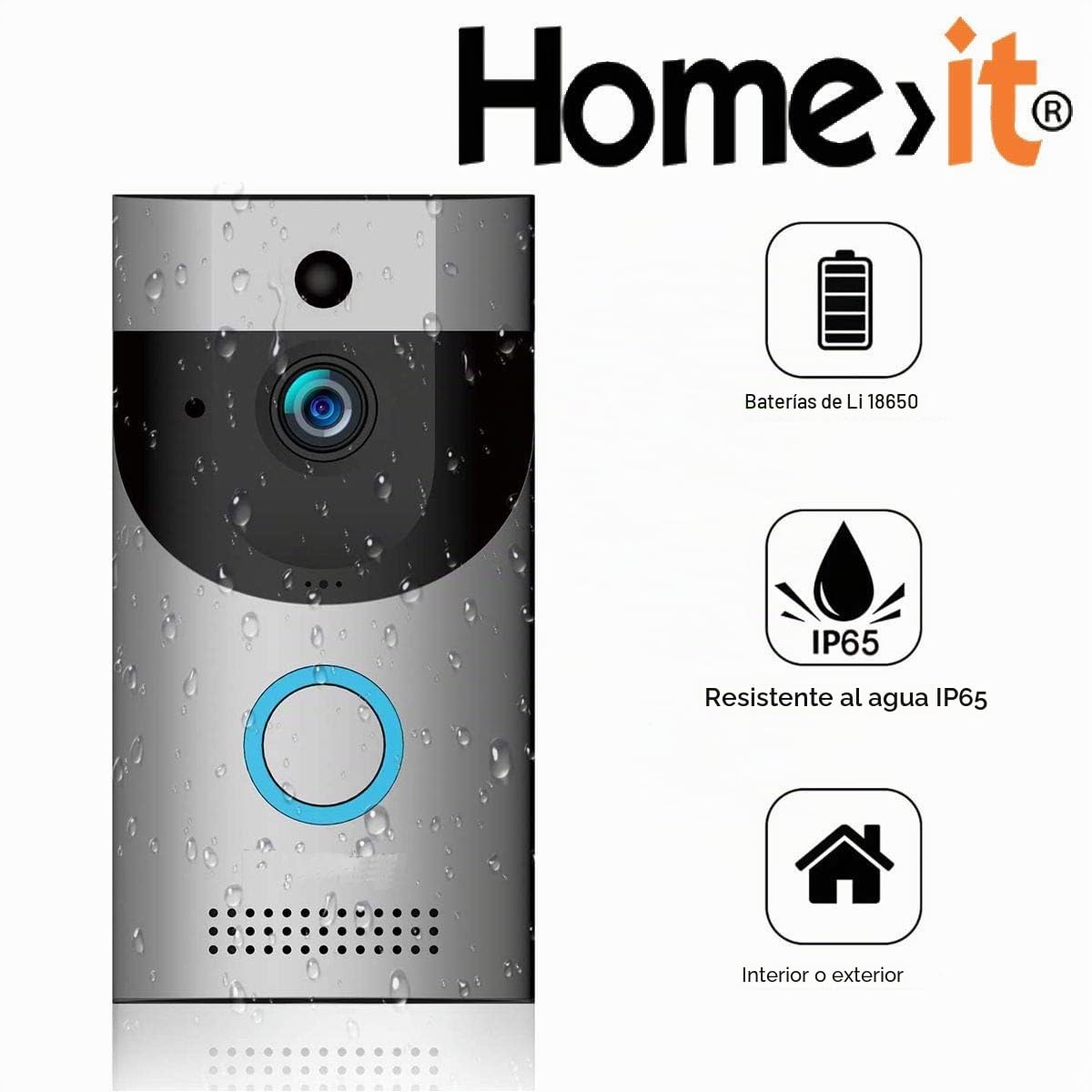 MILLARCO Timbre de Video, IP33 Resistente al Agua para Exteriores Video Door Bell 720P HD WiFi cámara de vigilancia con batería, vídeo en Tiempo Real, conversación bidireccional y aplicación de